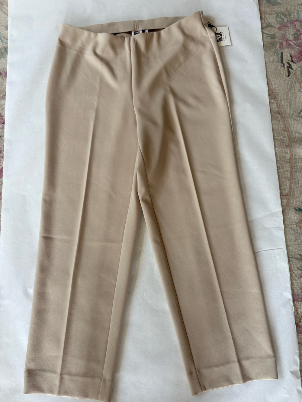 Anne Klein Light Beige Straight-Leg Dress Pants